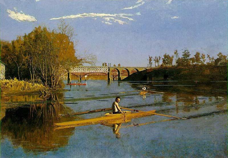 Thomas Eakins Max Schmitt in a single scull Germany oil painting art